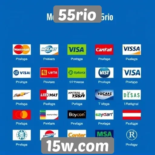 Variedade de métodos de pagamento no 55rio